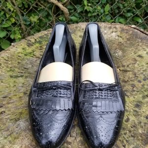 Stanley Blacker Black Leather Tassel Loafers
